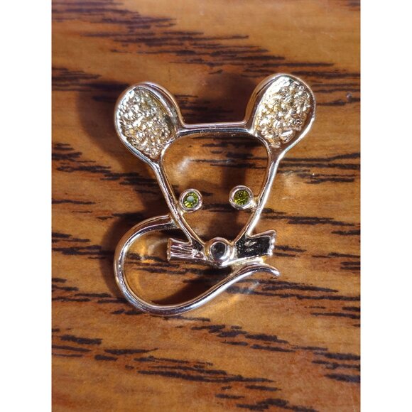 Vintage Sarah Coventry Gold-Tone Mouse Brooch Pin - Picture 1 of 7